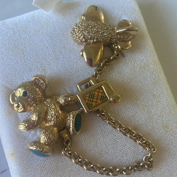 Burberry Gold Pin with COA , NWOT